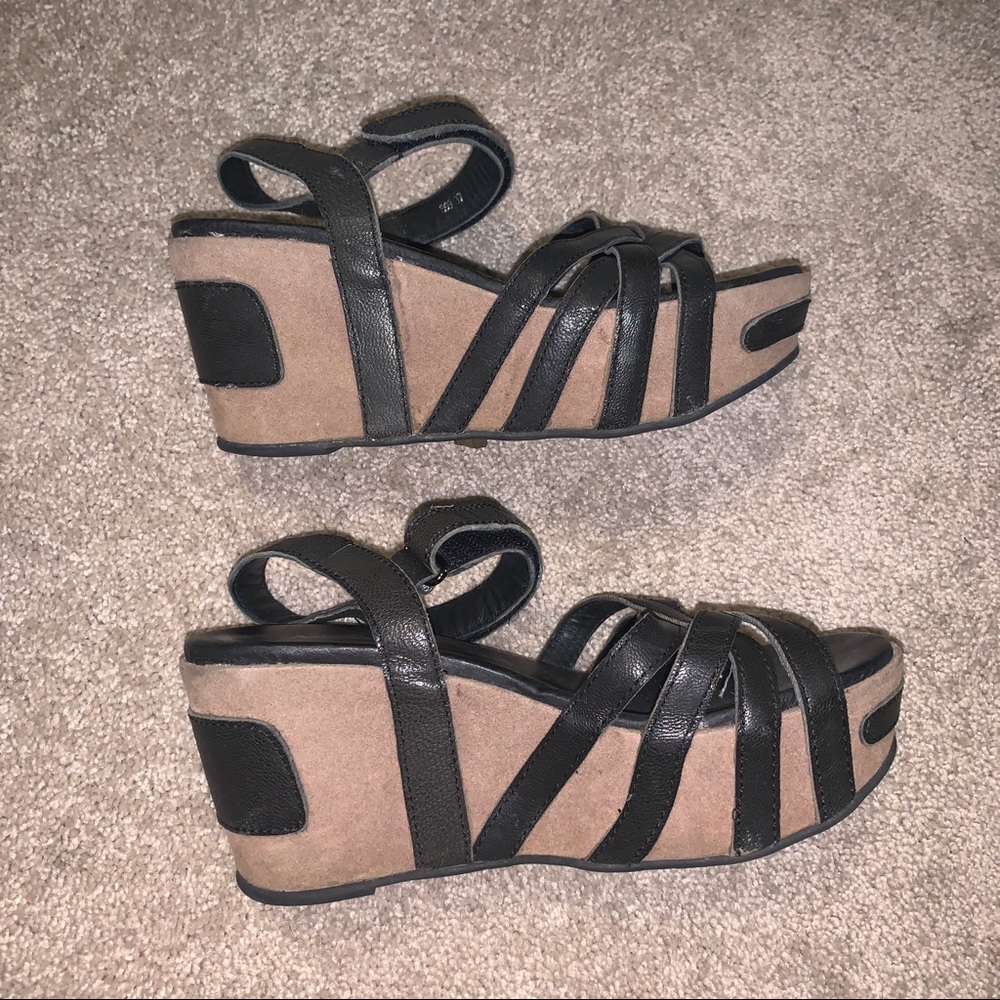 Black Antelope Wedges Size 36